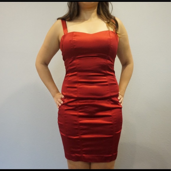 Bebe Satin Dress - Picture 2 of 4